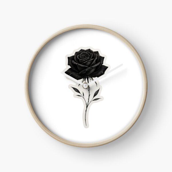 Item preview, Elegant Black Rose Illustration with Thorns and Stem designed and sold by Xeneros.