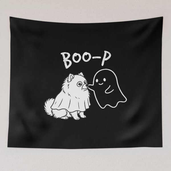 Item preview, Boo-p Pomeranian Ghost Halloween Pun designed and sold by OlyvieArt.