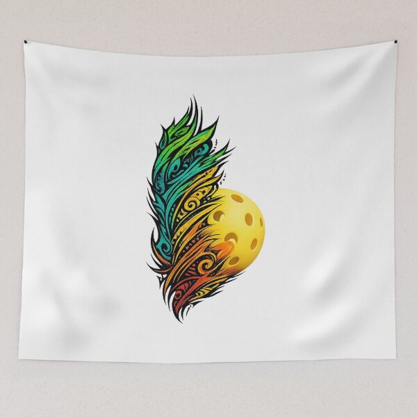 Item preview, “Feathered Pickleball Energy – Vibrant Motion Art” designed and sold by simplehcity.