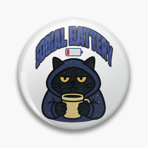 Item preview, Empty Social Battery Funny Grumpy Cat With Coffee Introvert Humor designed and sold by Créative touche .