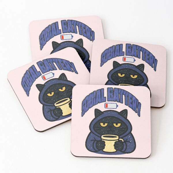 Item preview, Empty Social Battery Funny Grumpy Cat With Coffee Introvert Humor designed and sold by Créative touche .