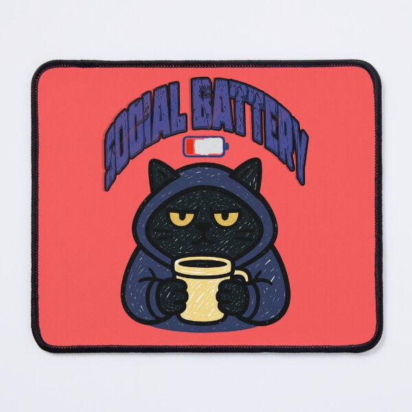 Item preview, Empty Social Battery Funny Grumpy Cat With Coffee Introvert Humor designed and sold by Créative touche .