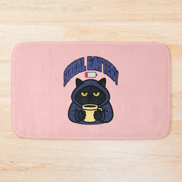 Item preview, Empty Social Battery Funny Grumpy Cat With Coffee Introvert Humor designed and sold by Créative touche .