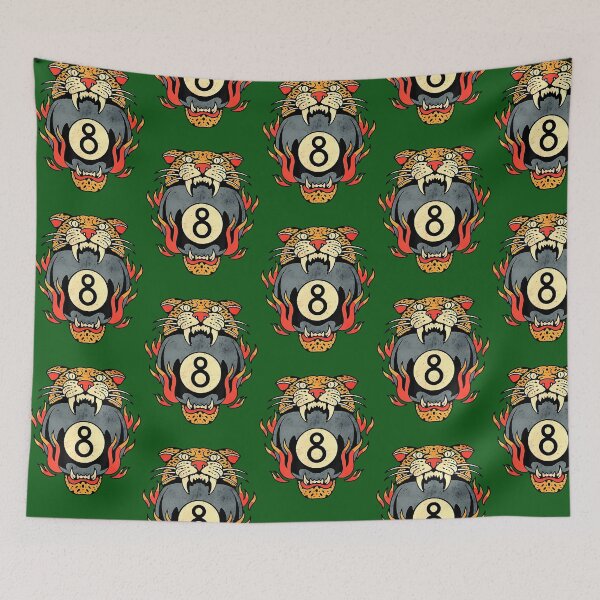 Item preview, Lucky Leopard Traditional Tattoo 8 Ball Streetwear Vintage 769 designed and sold by Matryoshkaxcv.