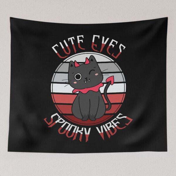 Item preview, Cute Eyes Spooky Vibes Devil Black Cat Lady Gift designed and sold by Say It With Ink.
