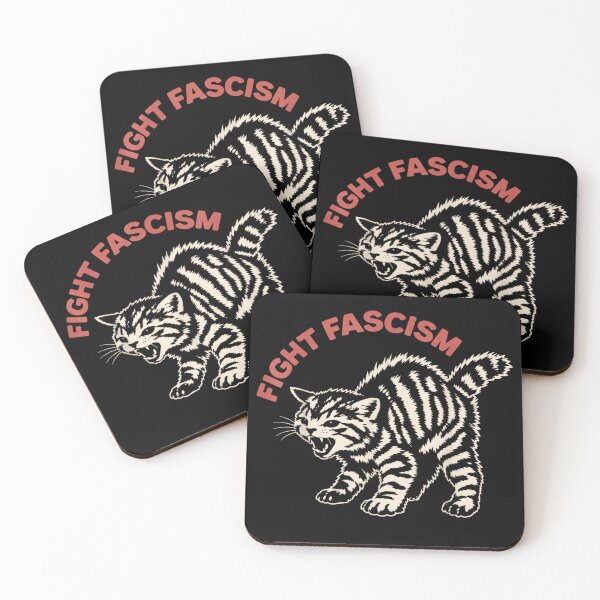 Item preview, Fight Fascism Funny Angry Cat  designed and sold by Crookedorbit ⭐⭐⭐⭐⭐ .