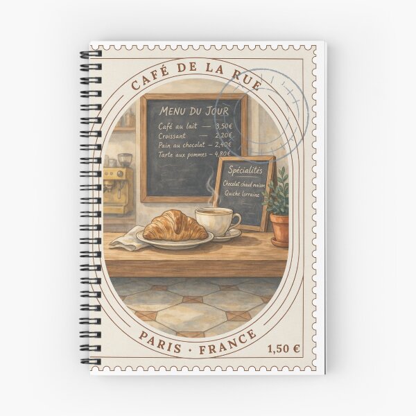 Item preview, Paris Croissant Morning Café — French Breakfast Art designed and sold by stickercuffs.