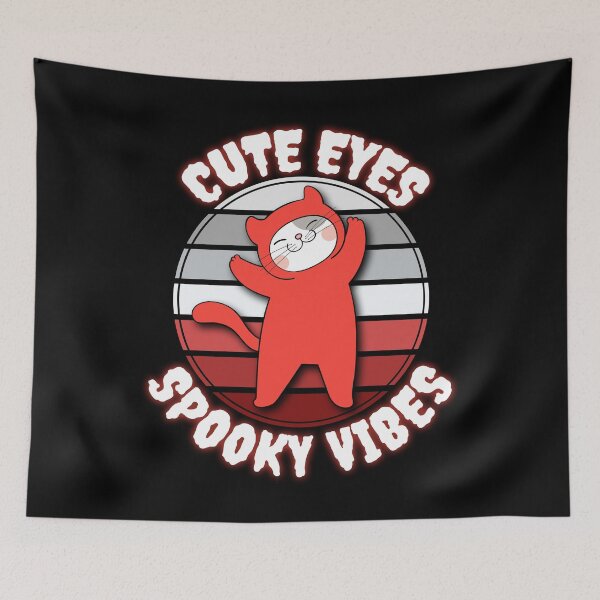 Item preview, Cute Eyes Spooky Vibes Red Cat Costume Lover Gift designed and sold by Say It With Ink.