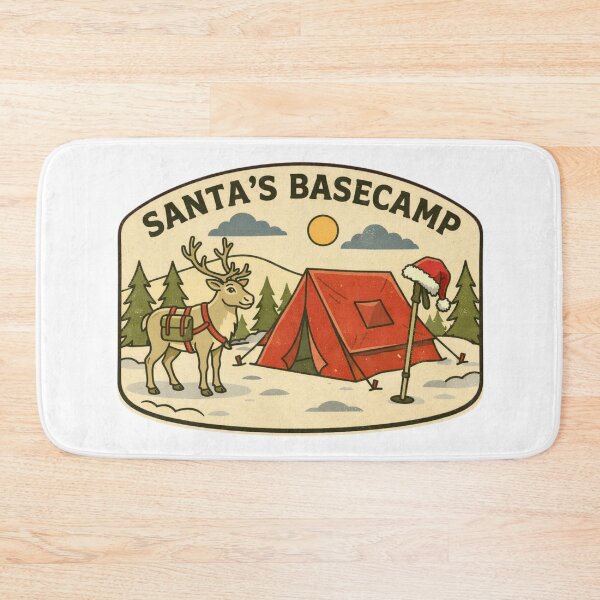 Item preview, Santa’s Basecamp Holiday Hiking Adventure Badge designed and sold by GabeMountainArt.