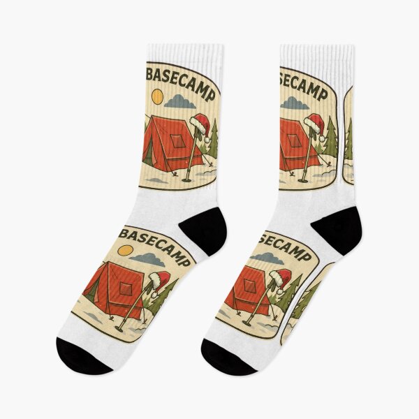 Item preview, Santa’s Basecamp Holiday Hiking Adventure Badge designed and sold by GabeMountainArt.