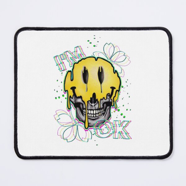 Item preview, Aesthetic Melting Acid Smile Skull Glitch Art designed and sold by madumetenika.