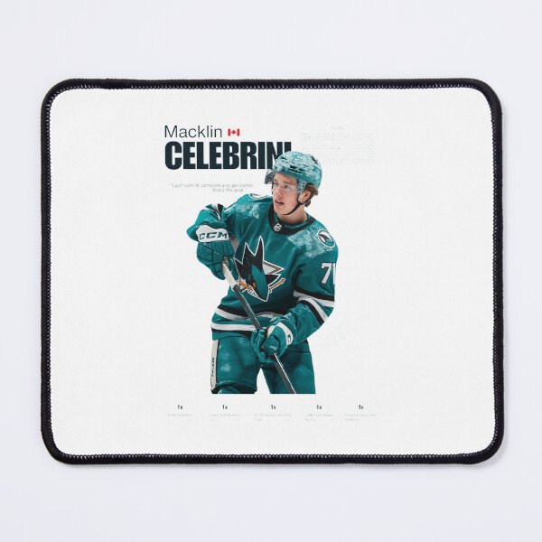 Item preview, Macklin Celebrini Hockey Star with Number 71 Teal designed and sold by TRINIKWITH.