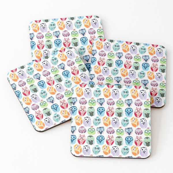 Item preview, Colorful Funny Owls Pattern – Cute Cartoon Owl Design designed and sold by Ceylo Art.