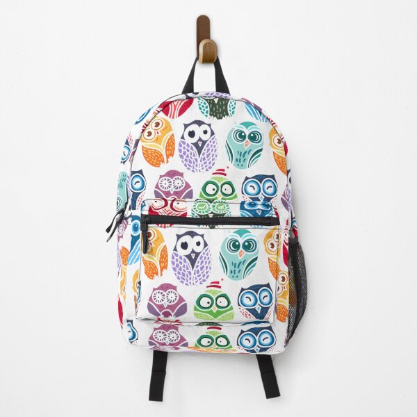 Item preview, Colorful Funny Owls Pattern – Cute Cartoon Owl Design designed and sold by Ceylo Art.