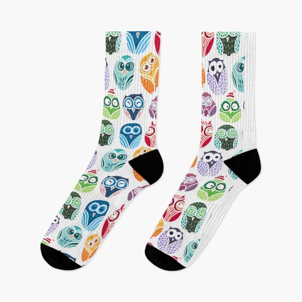 Item preview, Colorful Funny Owls Pattern – Cute Cartoon Owl Design designed and sold by Ceylo Art.
