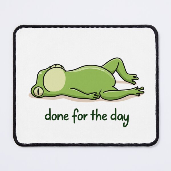 Item preview, Done For The Day Sleepy Frog Relaxing Cartoon designed and sold by NicolasGlowArt.