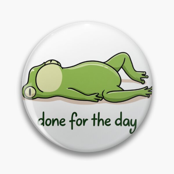 Item preview, Done For The Day Sleepy Frog Relaxing Cartoon designed and sold by NicolasGlowArt.