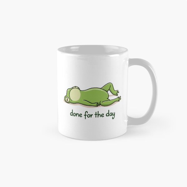 Item preview, Done For The Day Sleepy Frog Relaxing Cartoon designed and sold by NicolasGlowArt.