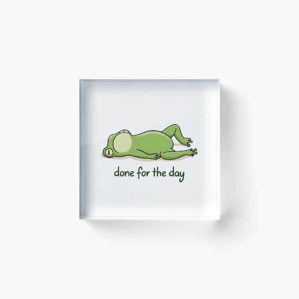 Item preview, Done For The Day Sleepy Frog Relaxing Cartoon designed and sold by NicolasGlowArt.