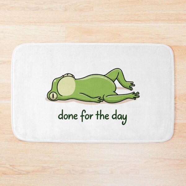 Item preview, Done For The Day Sleepy Frog Relaxing Cartoon designed and sold by NicolasGlowArt.