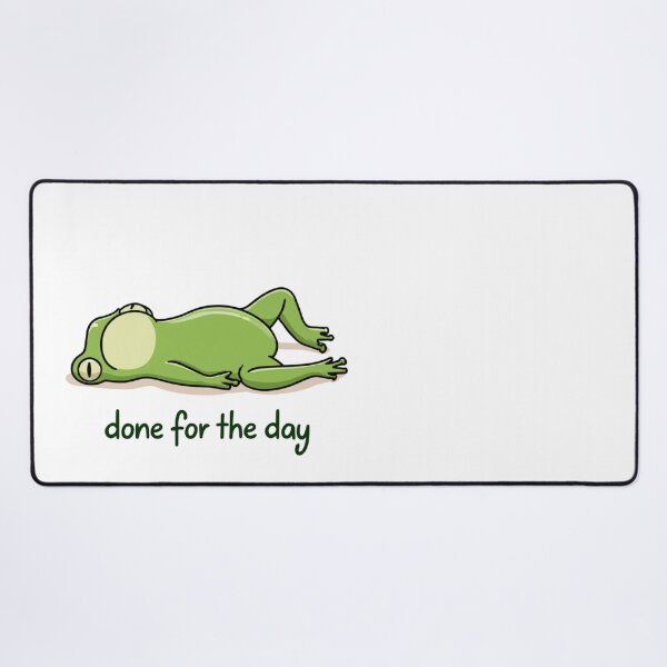 Item preview, Done For The Day Sleepy Frog Relaxing Cartoon designed and sold by NicolasGlowArt.