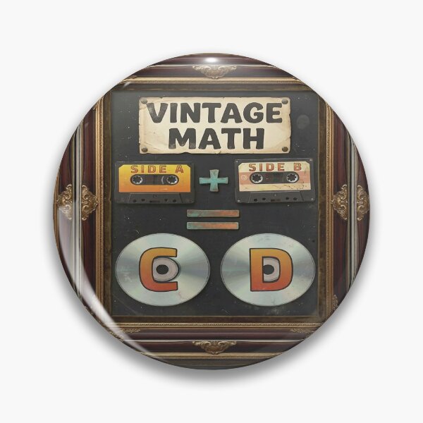 Item preview, Funny Vintage Retro of Music Math Cassette Tape CD Joke Pun | VINTAGE MATH - SIDE A + SIDE B = CD. designed and sold by Giulivo Store Graphic.