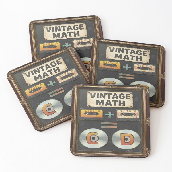 Item preview, Funny Vintage Retro of Music Math Cassette Tape CD Joke Pun | VINTAGE MATH - SIDE A + SIDE B = CD. designed and sold by Giulivo Store Graphic.