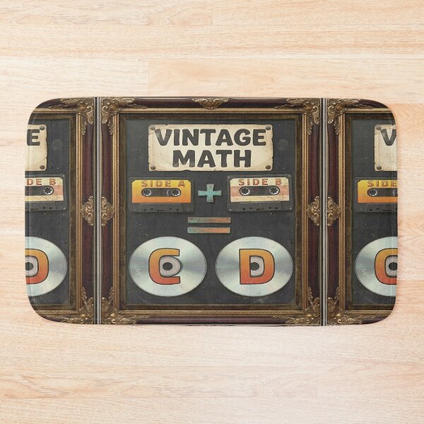 Item preview, Funny Vintage Retro of Music Math Cassette Tape CD Joke Pun | VINTAGE MATH - SIDE A + SIDE B = CD. designed and sold by Giulivo Store Graphic.