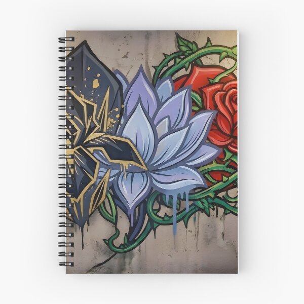 Item preview, Urban Botanical Graffiti Floral Wall Art | Street Art Rose Lotus Iris Canvas Print | Modern Urban Flower Mural Poster | Bold Edgy Living Room Decor designed and sold by SergioMiklos.