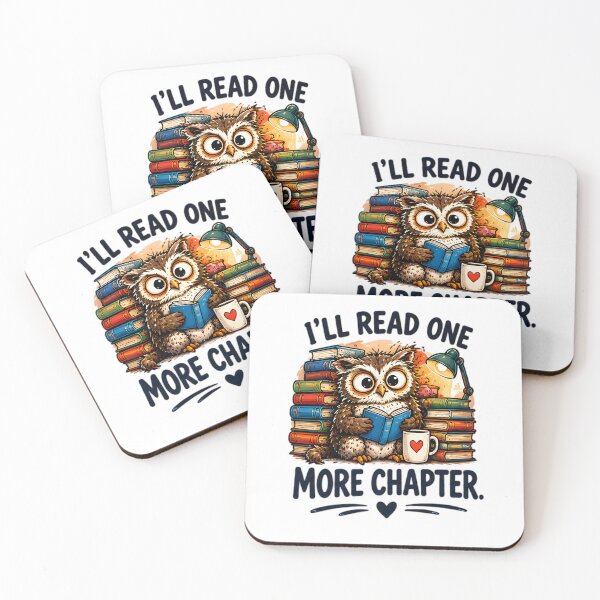 Item preview, I'll Read One More Chapter Cute Bookworm Owl Art designed and sold by Pyt27.