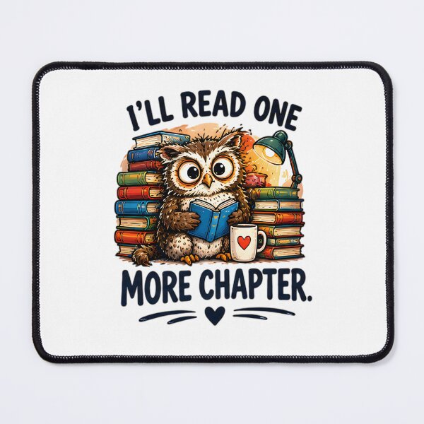 Item preview, I'll Read One More Chapter Cute Bookworm Owl Art designed and sold by Pyt27.