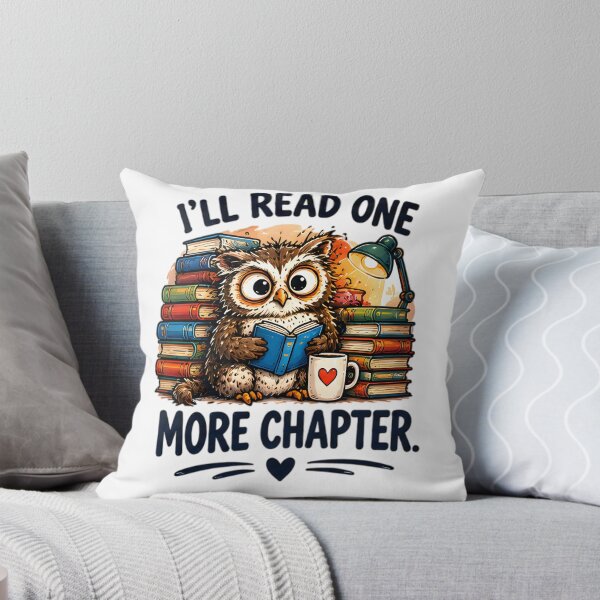 Item preview, I'll Read One More Chapter Cute Bookworm Owl Art designed and sold by Pyt27.