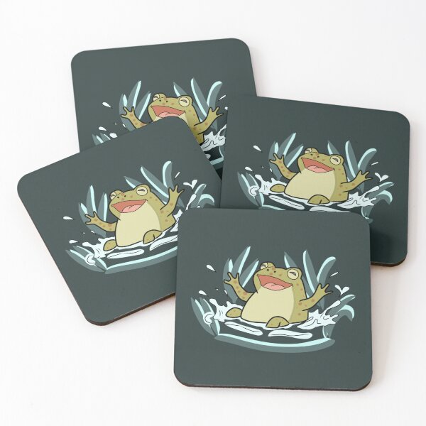 Item preview, Frog Happy Splashing in Water Cute Goblincore Toad Illustration designed and sold by LeshanArt.