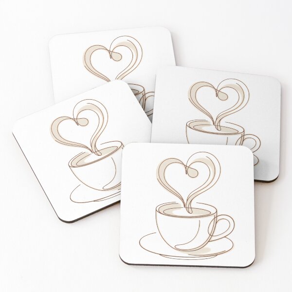 Item preview, Heart Steam Coffee Cup Minimalist Line Art Design designed and sold by KRStyleClub.