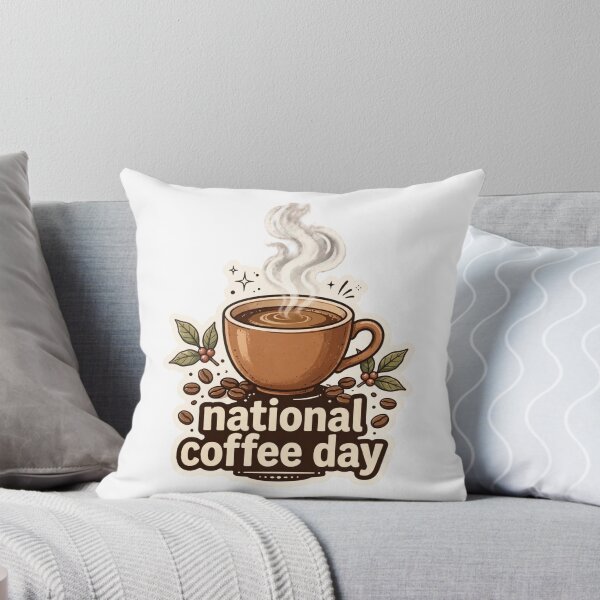 Item preview, Copy of National Coffee Day - Cute Steaming Coffee Mug Illustration designed and sold by Xeneros.