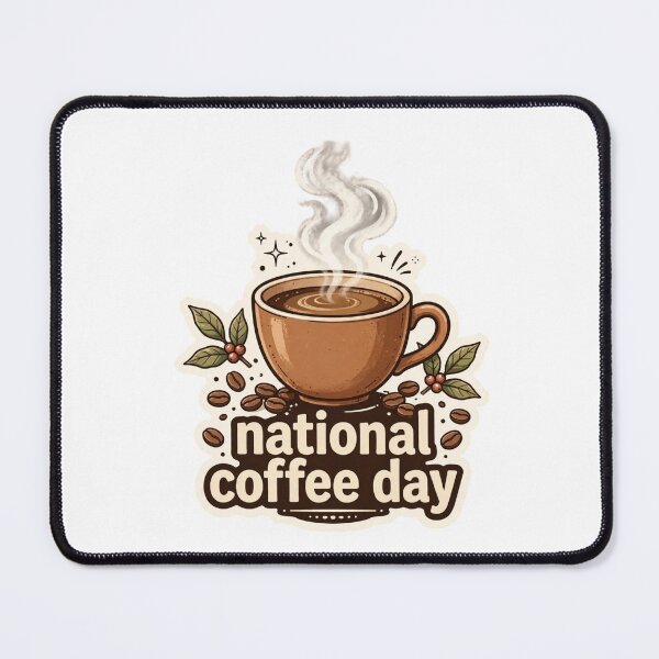 Item preview, Copy of National Coffee Day - Cute Steaming Coffee Mug Illustration designed and sold by Xeneros.