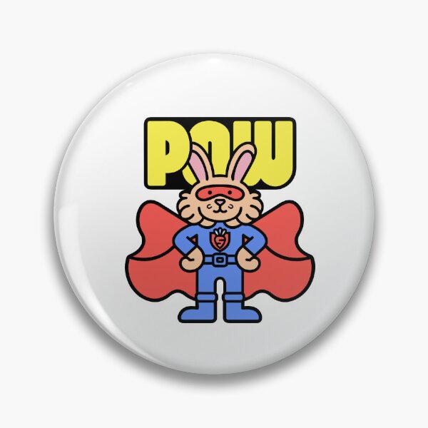 Item preview, Pow - Superhero Bunny with a Carrot Emblem designed and sold by BysonDesigns.