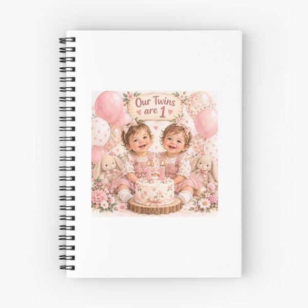 Item preview, Our Twin Girls Are Turning 1 – First Birthday Twins designed and sold by NestDesigns01.