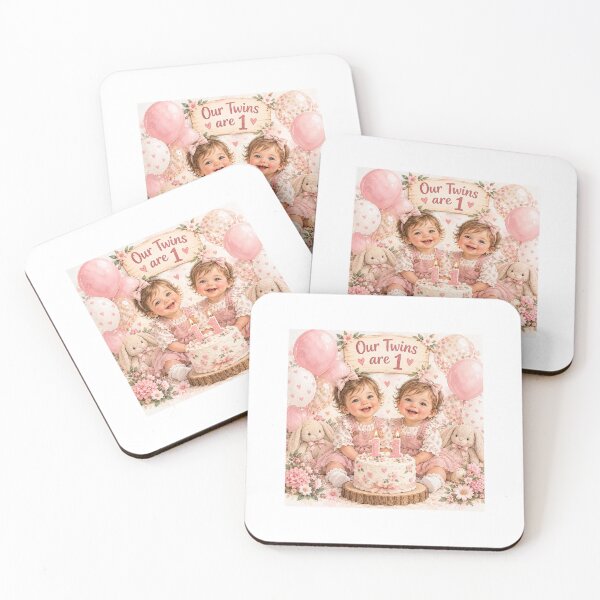 Item preview, Our Twin Girls Are Turning 1 – First Birthday Twins designed and sold by NestDesigns01.