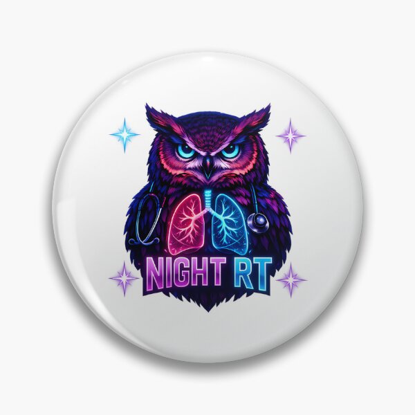 Item preview, Night Shift Rt Respiratory Therapist Owl Neon Lungs Medical Night Worker Gift designed and sold by rowyn-parson.
