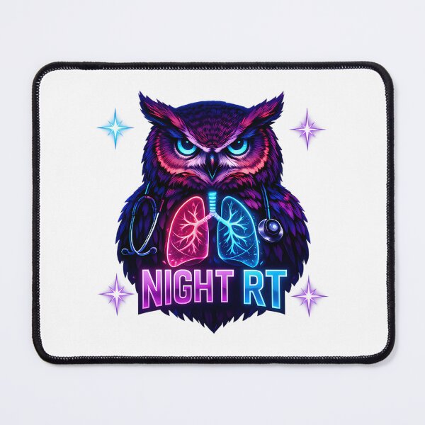 Item preview, Night Shift Rt Respiratory Therapist Owl Neon Lungs Medical Night Worker Gift designed and sold by rowyn-parson.