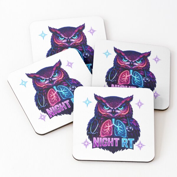 Item preview, Night Shift Rt Respiratory Therapist Owl Neon Lungs Medical Night Worker Gift designed and sold by rowyn-parson.