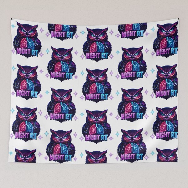 Item preview, Night Shift Rt Respiratory Therapist Owl Neon Lungs Medical Night Worker Gift designed and sold by rowyn-parson.