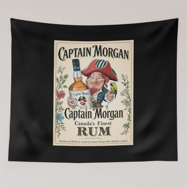 Item preview, Captain Morgan Retro Pirate Rum Bottle Parrot Art designed and sold by TRINIKWITH.