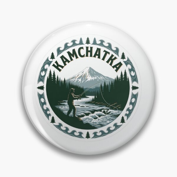 Item preview, Kamchatka Fishing Russia Sticker designed and sold by Imaginarium of Chaos falcon88 .