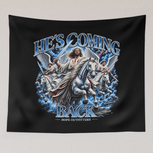 Item preview, He’s Coming Back Jesus Revelation 19 Christian Art designed and sold by ElizBurkes.