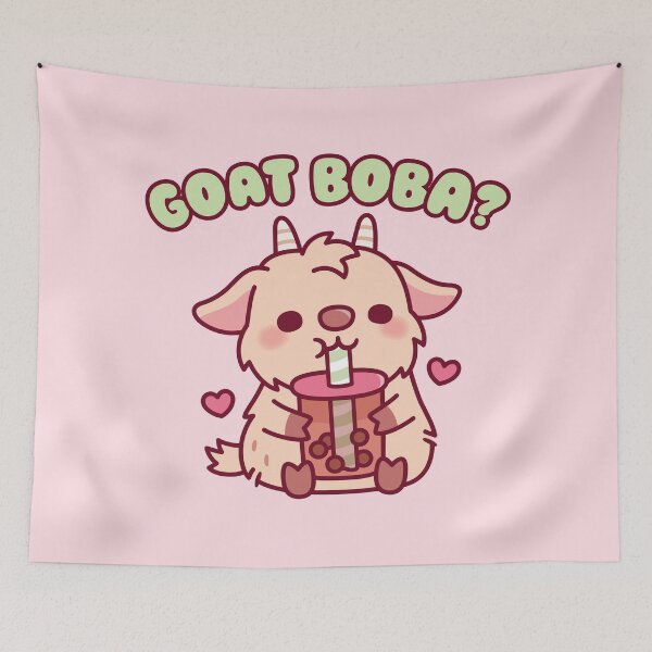 Item preview, Cute Goat Loves Boba Tea Goat Boba? designed and sold by rustydoodle.