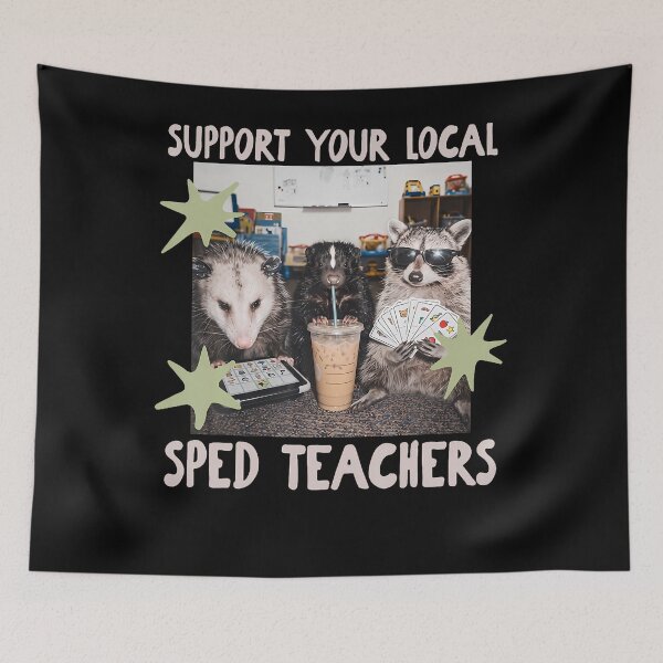 Item preview, Funny Support Your Local Sped Teachers Raccoon Possum Skunk designed and sold by Alzasshop.