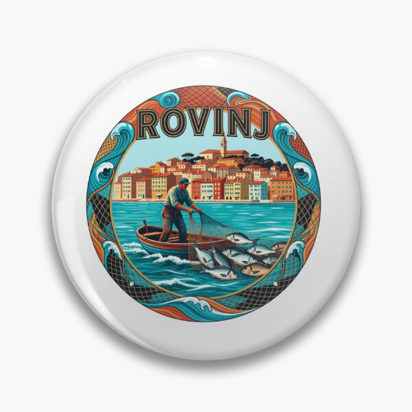 Item preview, Rovinj Fishing Croatia Sticker designed and sold by Imaginarium of Chaos falcon88 .