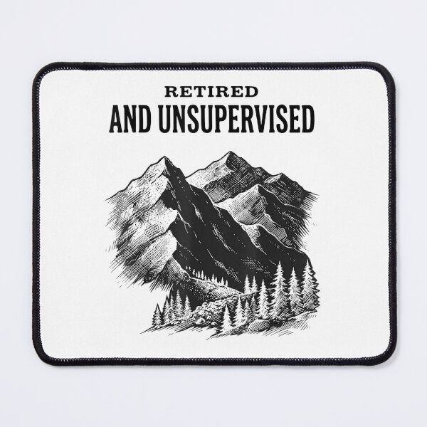 Item preview, Retired and Unsupervised Mountain Funny Vintage designed and sold by Crookedorbit ⭐⭐⭐⭐⭐ .